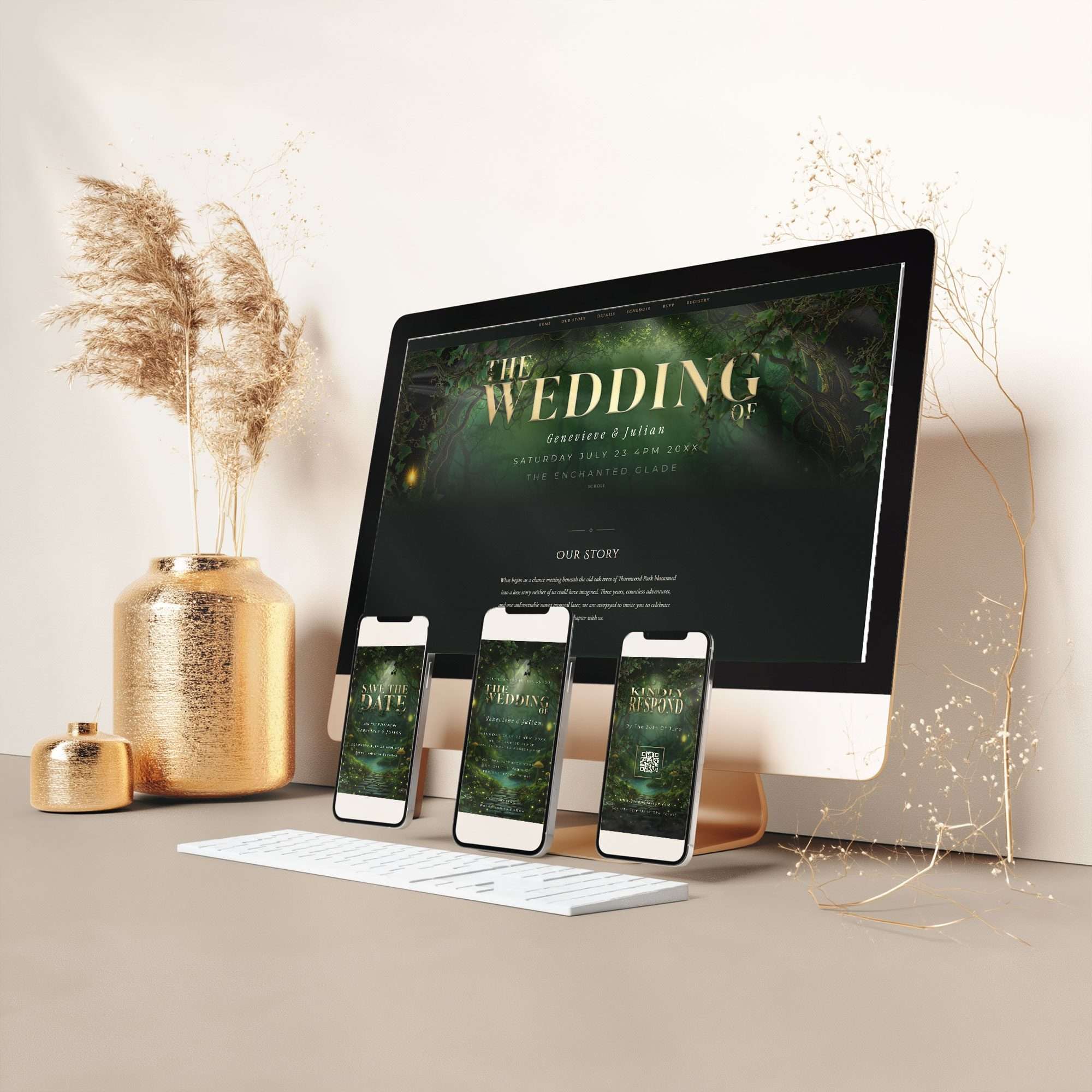 Enchanted Forest Wedding Website Preview, Enchanted Forest