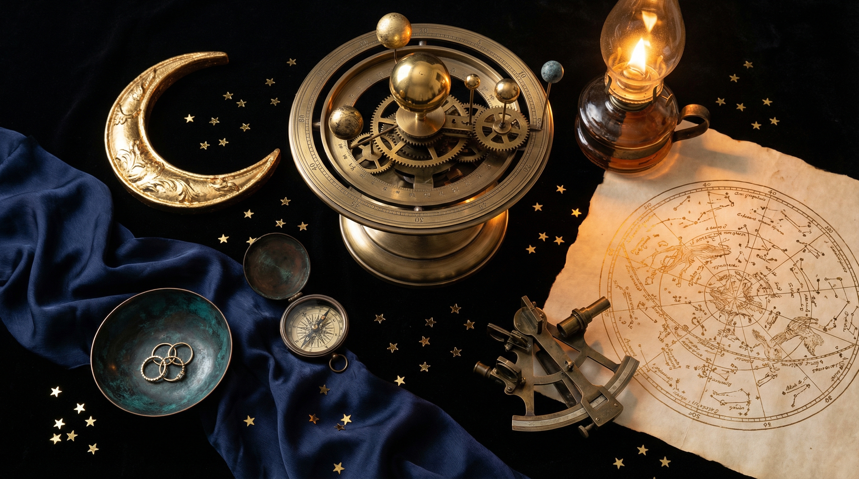Midnight Celestial wedding invitation trend 2026 with midnight navy silver and constellation stationery designs