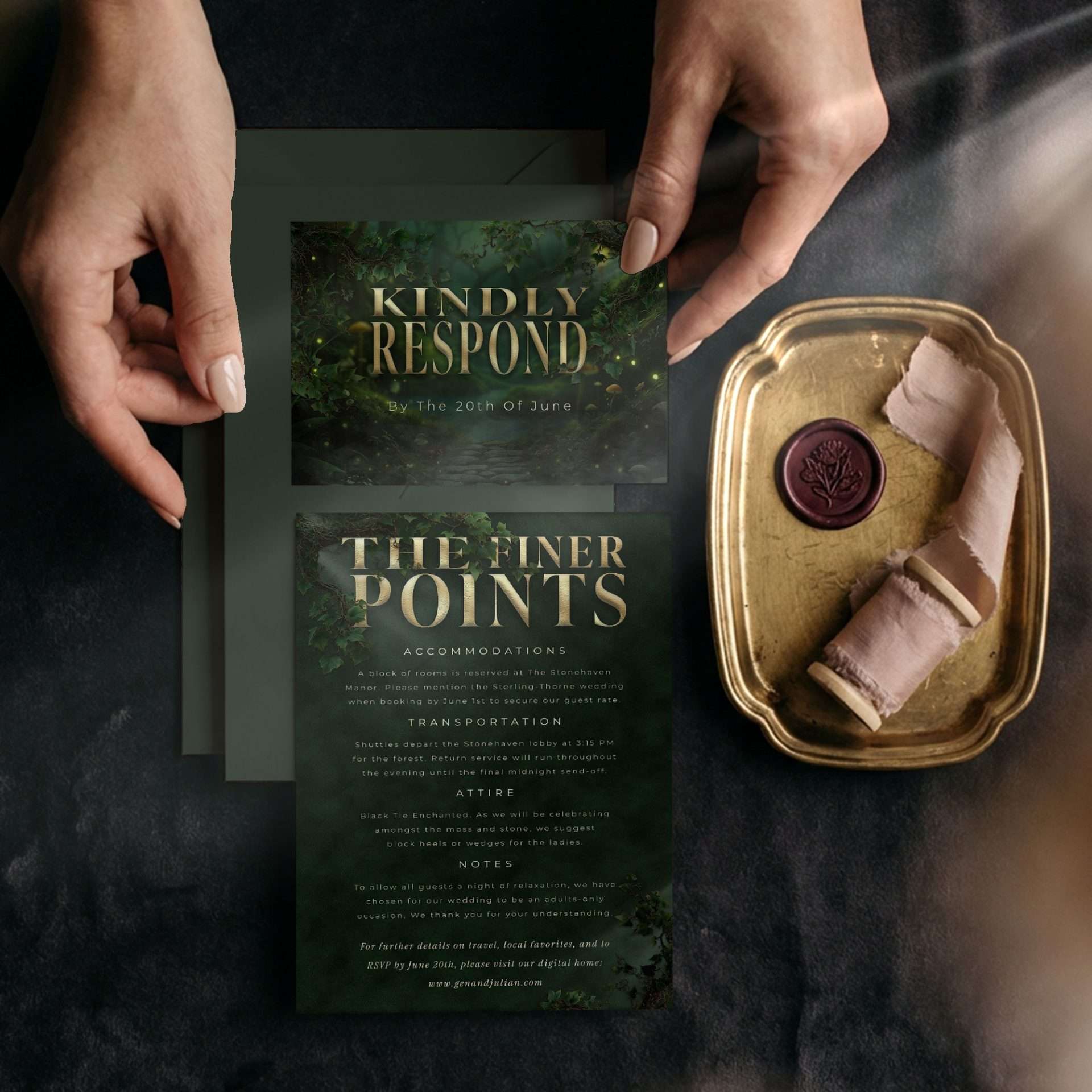 Enchanted Forest RSVP And Details Card, Enchanted Forest