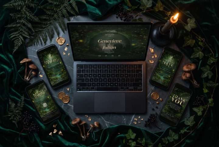 Enchanted Forest Digital Deluxe Suite: MacBook And Four Phones Wide, Enchanted Forest