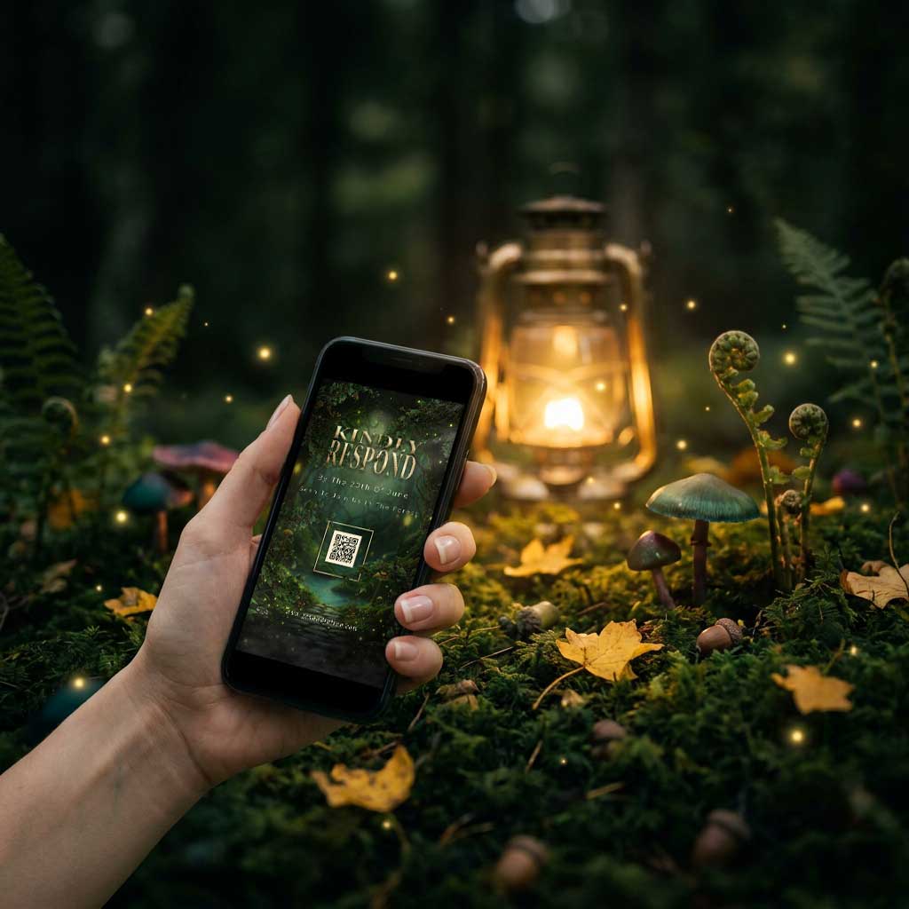 Mobile RSVP with QR Code, mockup