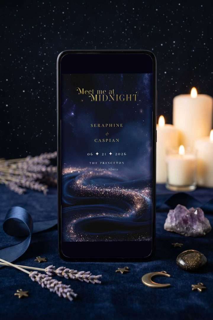 Midnight Celestial Mobile Save The Date, Midnight Celestial