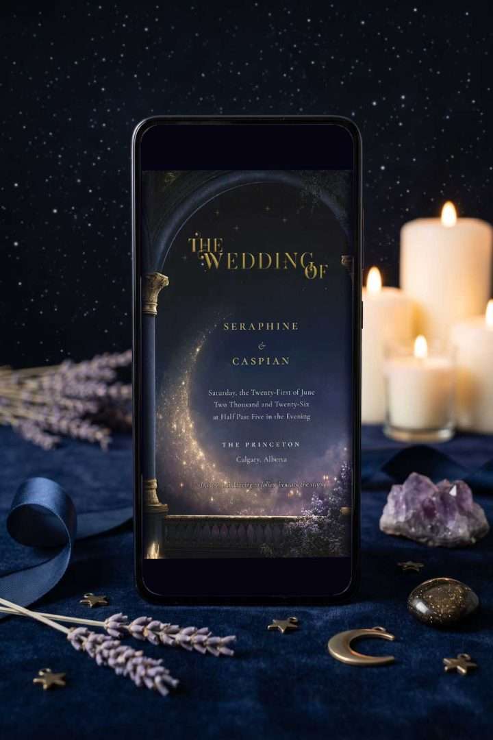 Midnight Celestial Mobile Invitation, Midnight Celestial