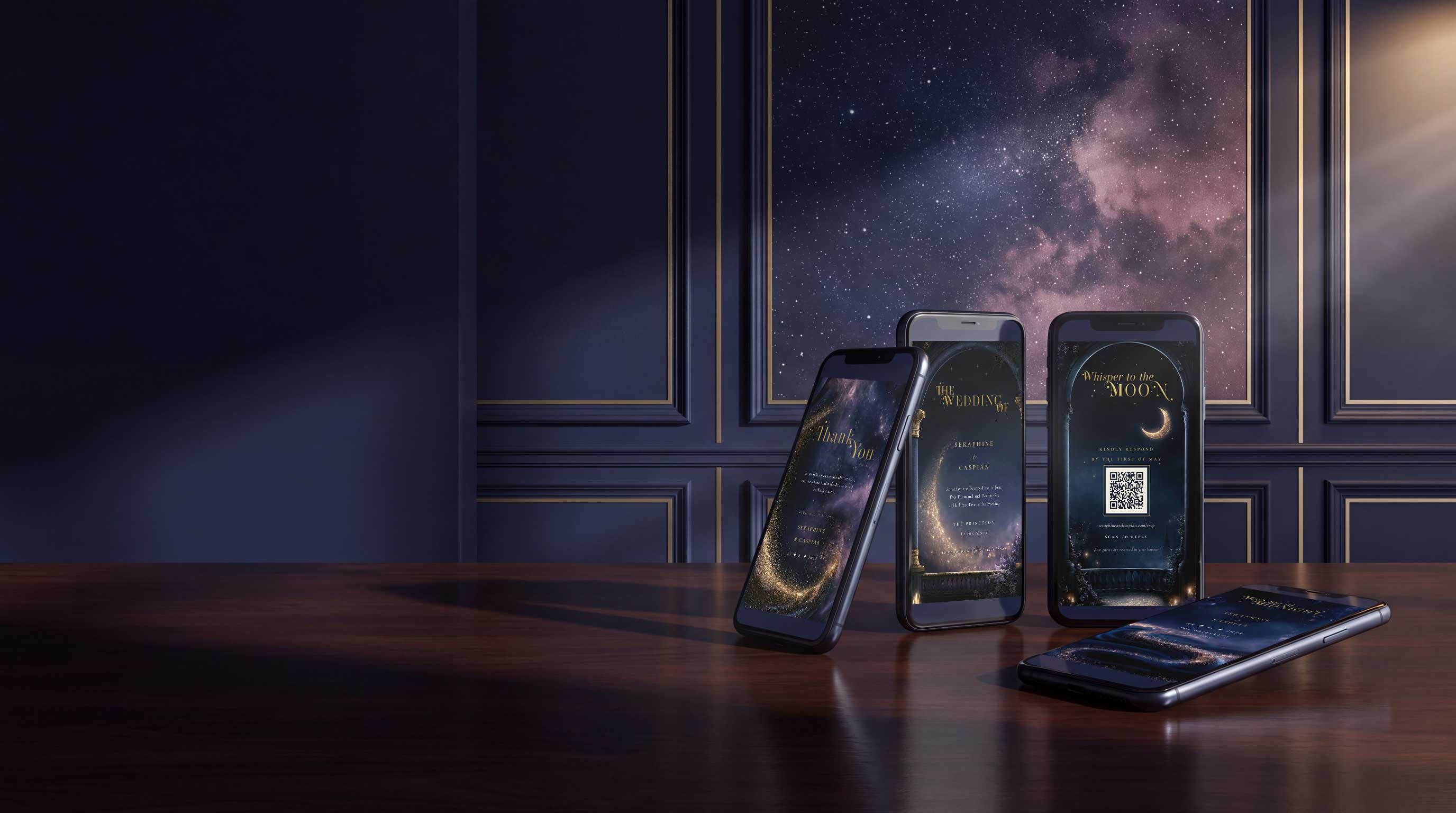 Midnight Celestial Digital Basic suite, mobile mockup