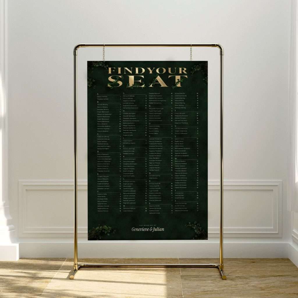 Enchanted Forest Wedding Seating Chart