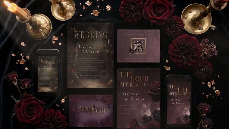 Dark Romance Wedding Stationery: Every Piece in the Suite