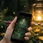 Enchanted Forest mobile invitation shown on a phone, Essentials Suite