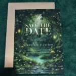 Enchanted Forest save the date card, printed, from the Essentials Suite