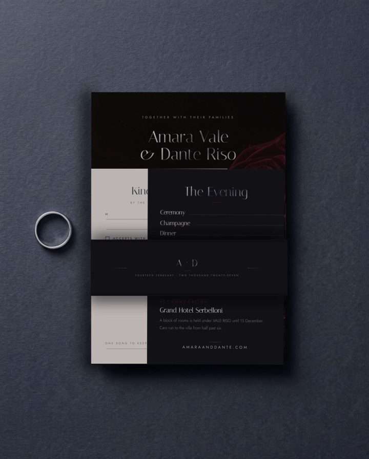 Obsidian Vow Invitation Wrap On The Rose Suite, Obsidian Vow