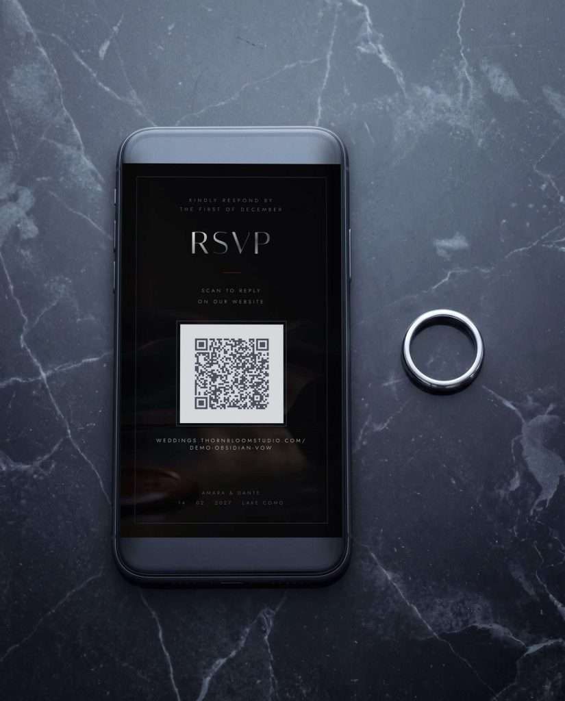 Mobile RSVP with QR Code: mockup