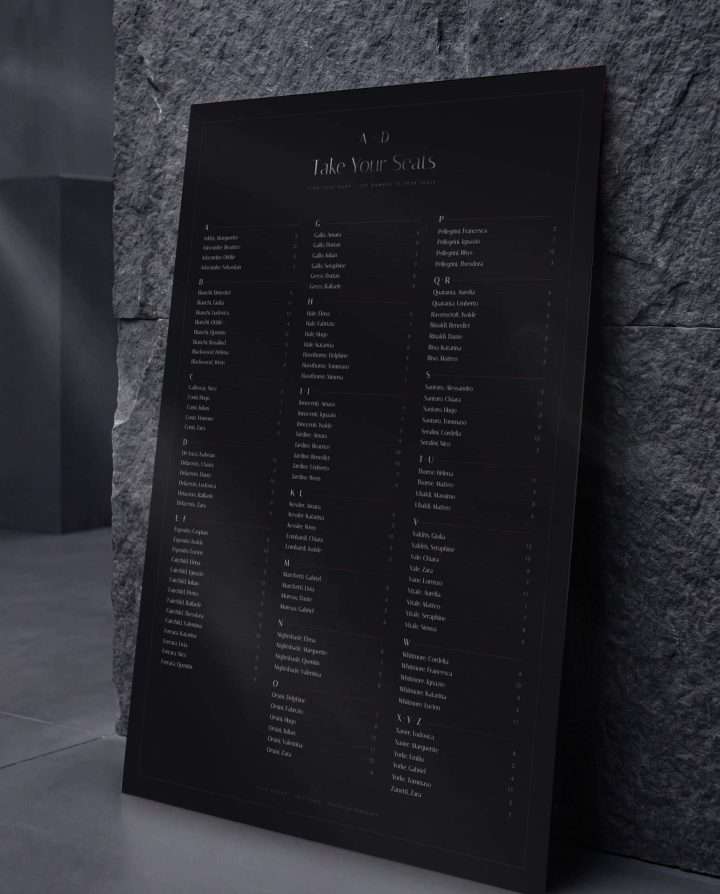 Obsidian Vow Seating Chart, 24 By 36, Against Stone, Obsidian Vow