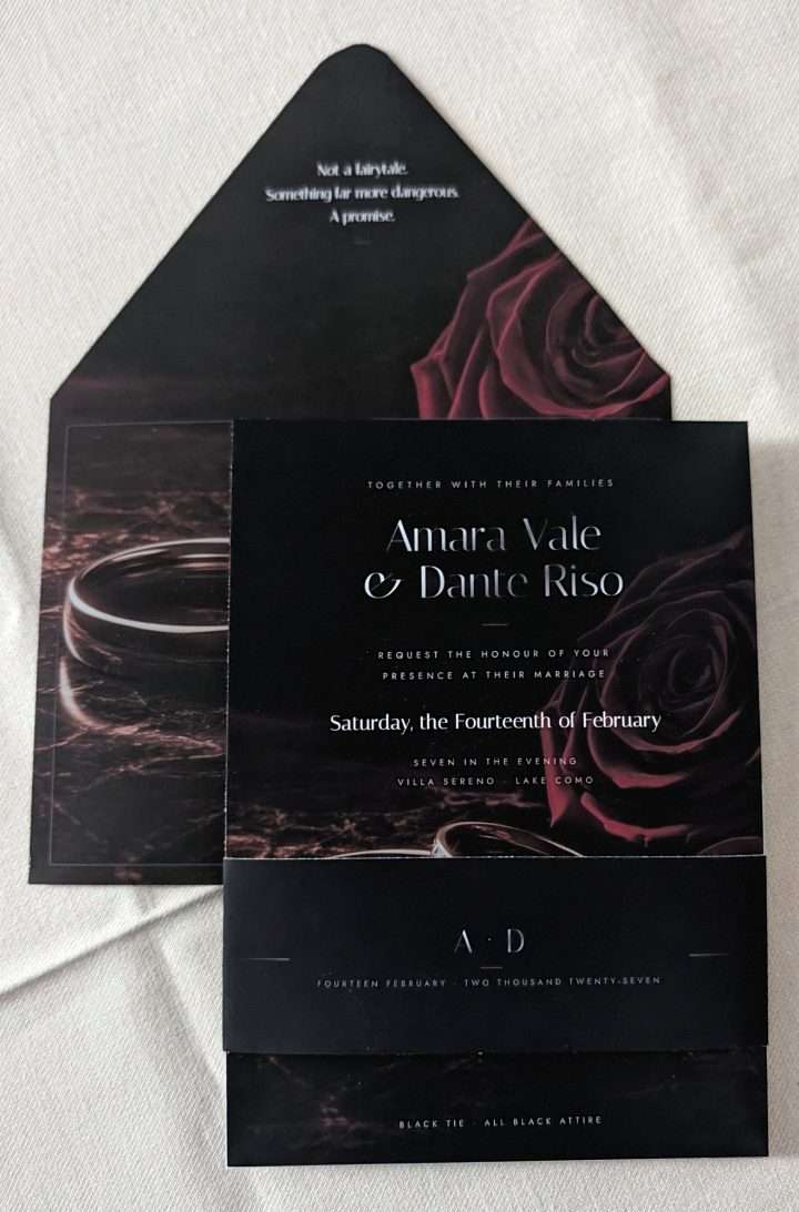 Obsidian Vow Rose Invitation Wrap, Obsidian Vow